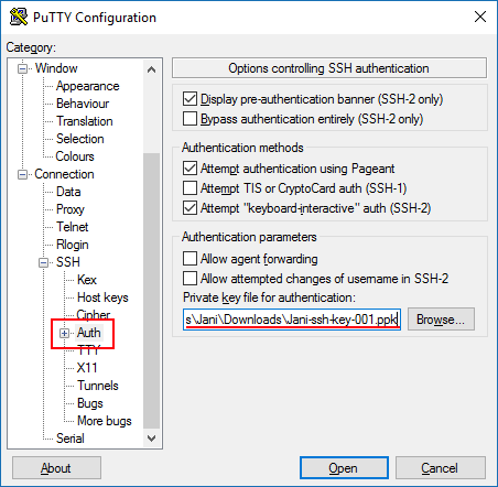 putty ssh key login